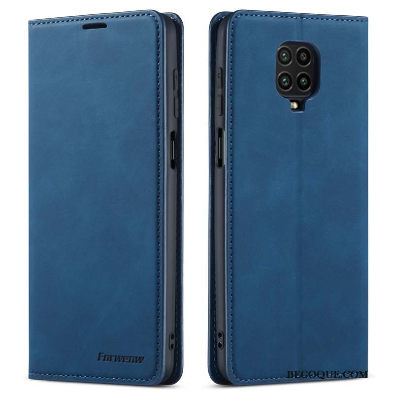Redmi Note 9 Pro Coque Incassable Protection Tout Compris Étui Cuir Véritable Clamshell