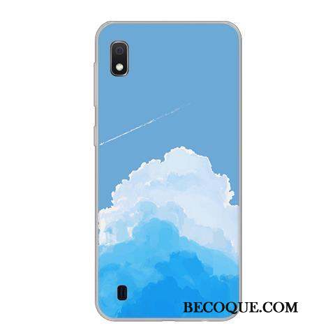 Samsung Galaxy A10 Bleu Protection Étui Incassable Coque Fluide Doux