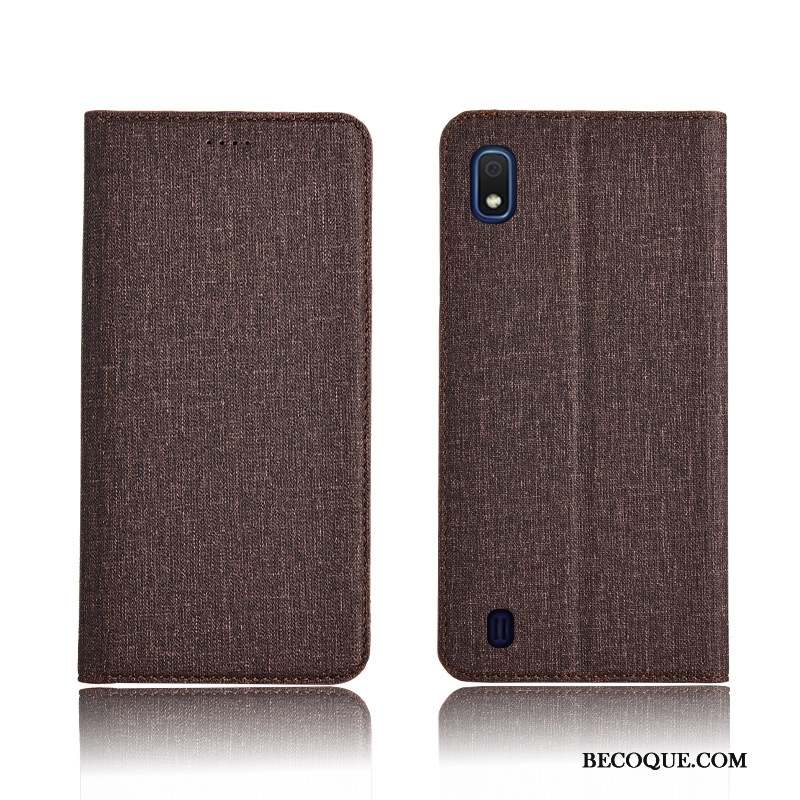 Samsung Galaxy A10 Coque Nouveau Tout Compris Lin Fluide Doux Étui En Cuir Délavé En Daim