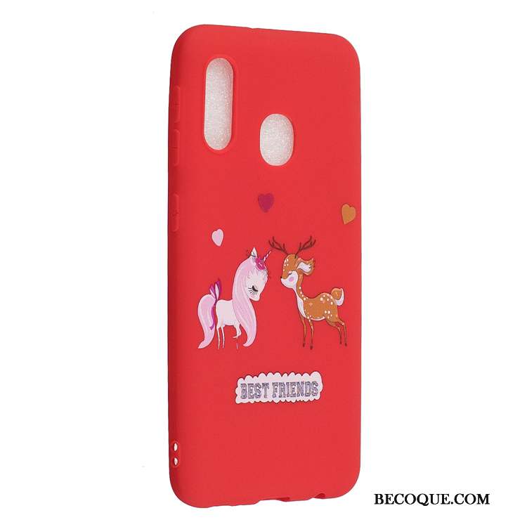 Samsung Galaxy A20e Charmant Fluide Doux Incassable Coque De Téléphone Étui Rouge