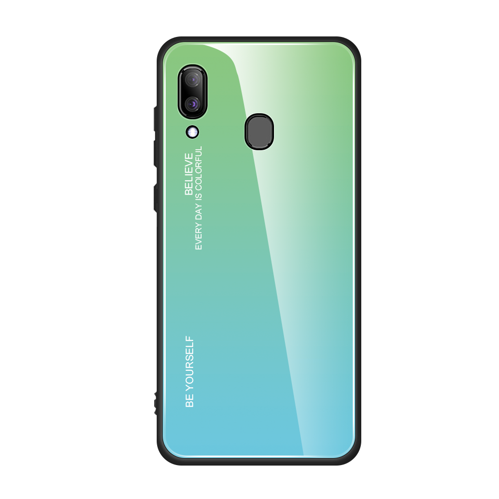 Samsung Galaxy A20e Coque Dégradé De Couleur Tendance Incassable Protection Tout Compris Vert