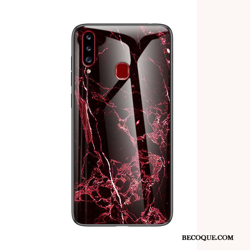 Samsung Galaxy A20s Coque Protection Nouveau Rouge Verre Étui