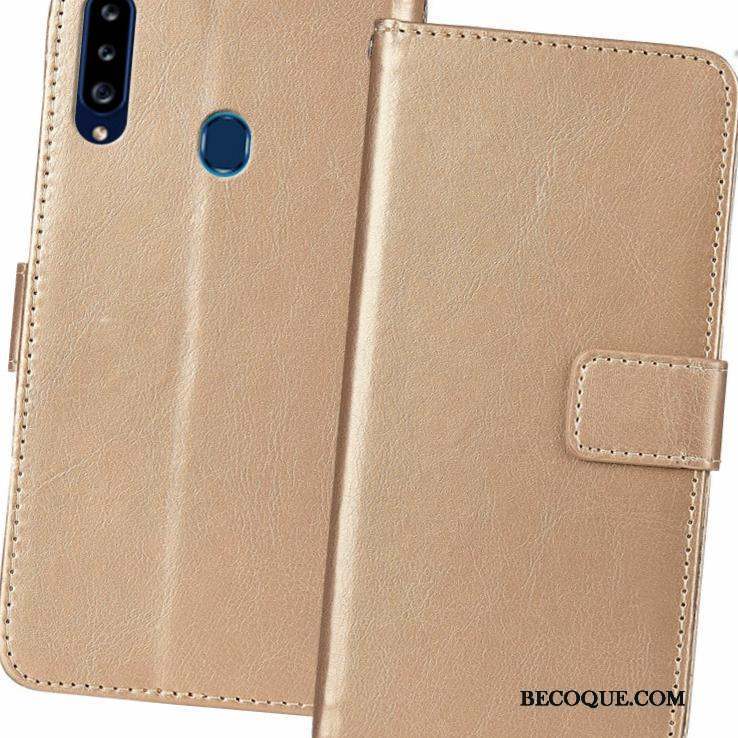 Samsung Galaxy A20s Tout Compris Or Housse Coque De Téléphone Incassable Portefeuille