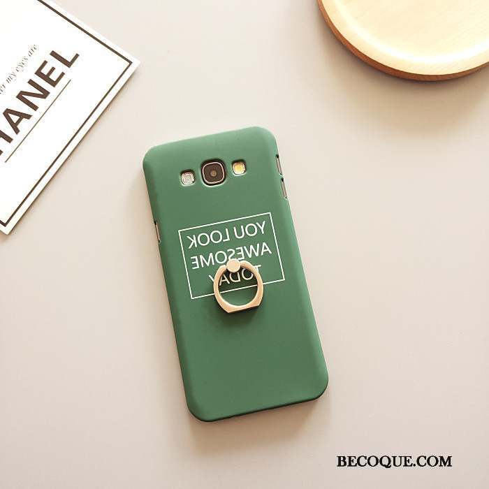 Samsung Galaxy A3 2015 Coque Vert Simple Délavé En Daim Téléphone Portable Incassable Étui