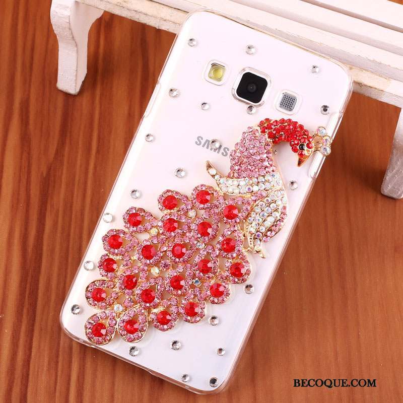 Samsung Galaxy A3 2015 Protection Rouge Coque De Téléphone Strass Incassable Difficile