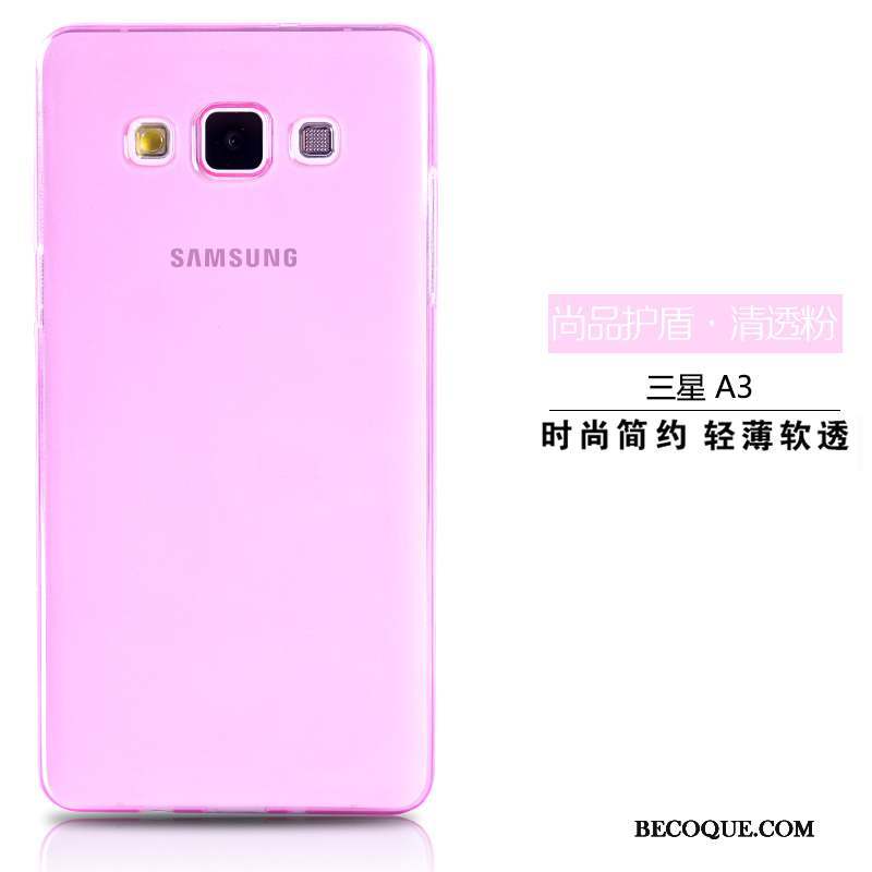 Samsung Galaxy A3 2015 Rose Coque De Téléphone Fluide Doux Étui Transparent Protection