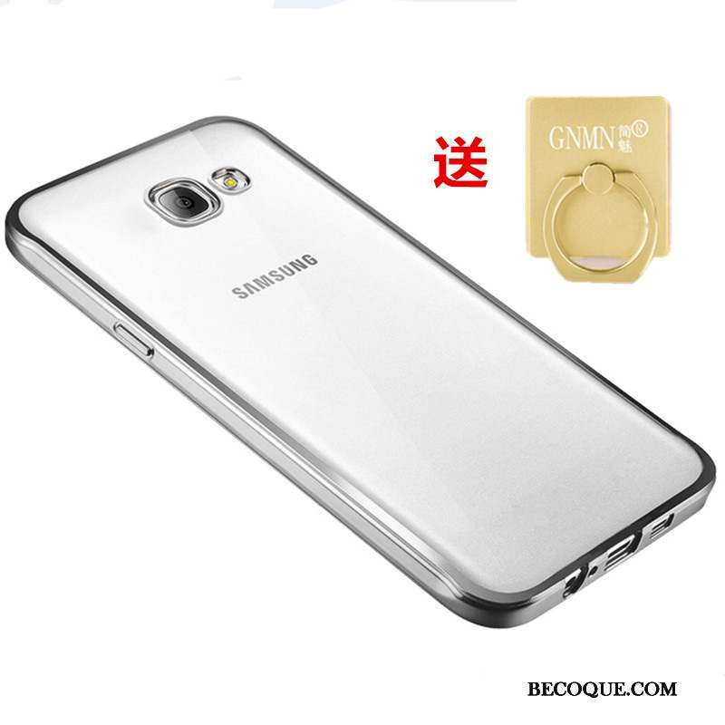 Samsung Galaxy A3 2016 Coque Fluide Doux Étui Téléphone Portable Argent Silicone Protection