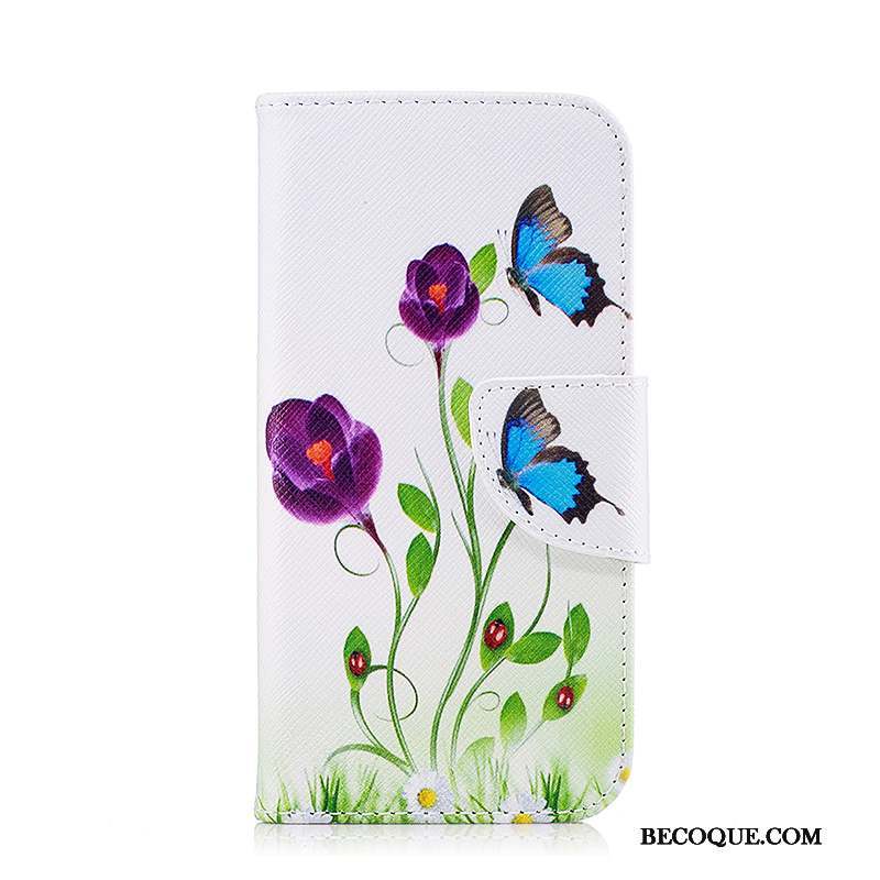 Samsung Galaxy A3 2016 Étui En Cuir Coque De Téléphone Housse Papillon Violet Peinture