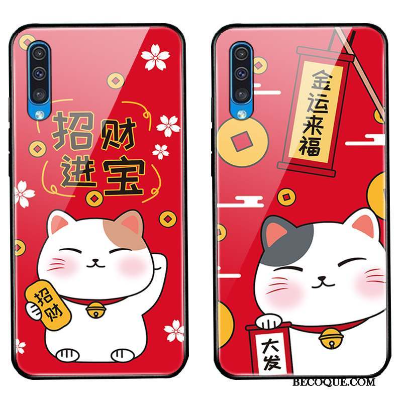 Samsung Galaxy A30s Coque Chat Rouge Difficile Nouveau Étui Verre