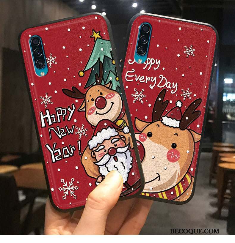 Samsung Galaxy A30s Coque Dessin Animé Fluide Doux Noël Protection Gaufrage Tout Compris