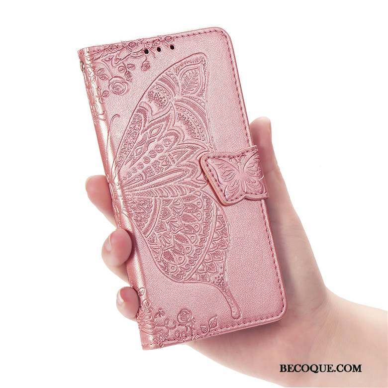 Samsung Galaxy A30s Housse Coque De Téléphone Incassable Étui En Cuir Rose Fleur