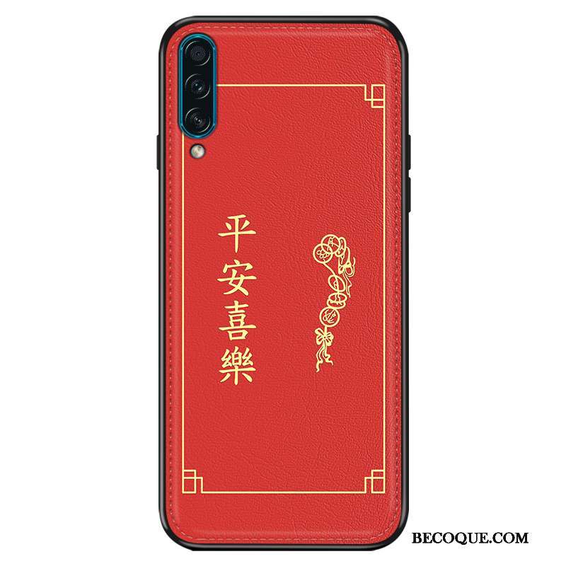 Samsung Galaxy A30s Mode Cuir De Fête Rouge Coque Net Rouge