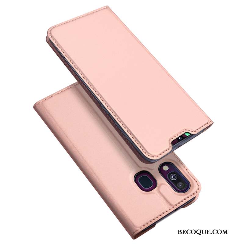 Samsung Galaxy A40 Coque Carte Téléphone Portable Étui Rose Incassable Légères