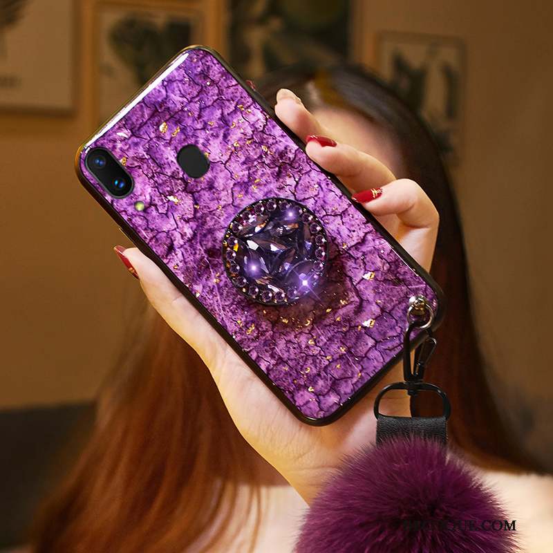 Samsung Galaxy A40 Fluide Doux Coque Protection Violet Créatif Incassable
