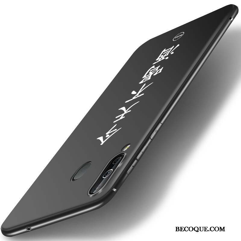 Samsung Galaxy A40s Fluide Doux Coque De Téléphone Noir Incassable Personnalité