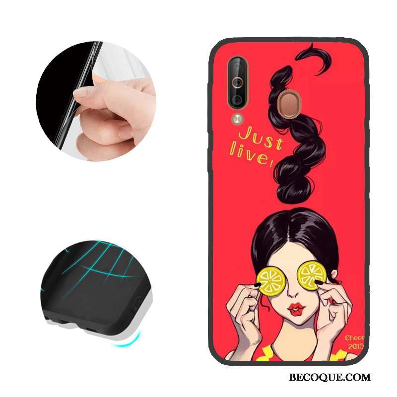 Samsung Galaxy A40s Modèle Fleurie Coque De Téléphone Téléphone Portable Étui Rouge