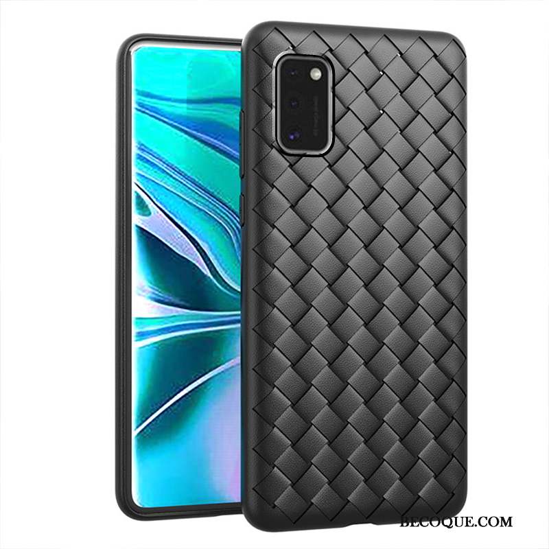 Samsung Galaxy A41 Coque Couleur Unie Membrane Protection Personnalité Tempérer Tissage