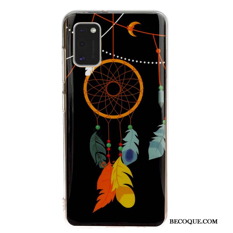 Samsung Galaxy A41 Coque Téléphone Portable Dessin Animé Étui Incassable Lumineuses Noir