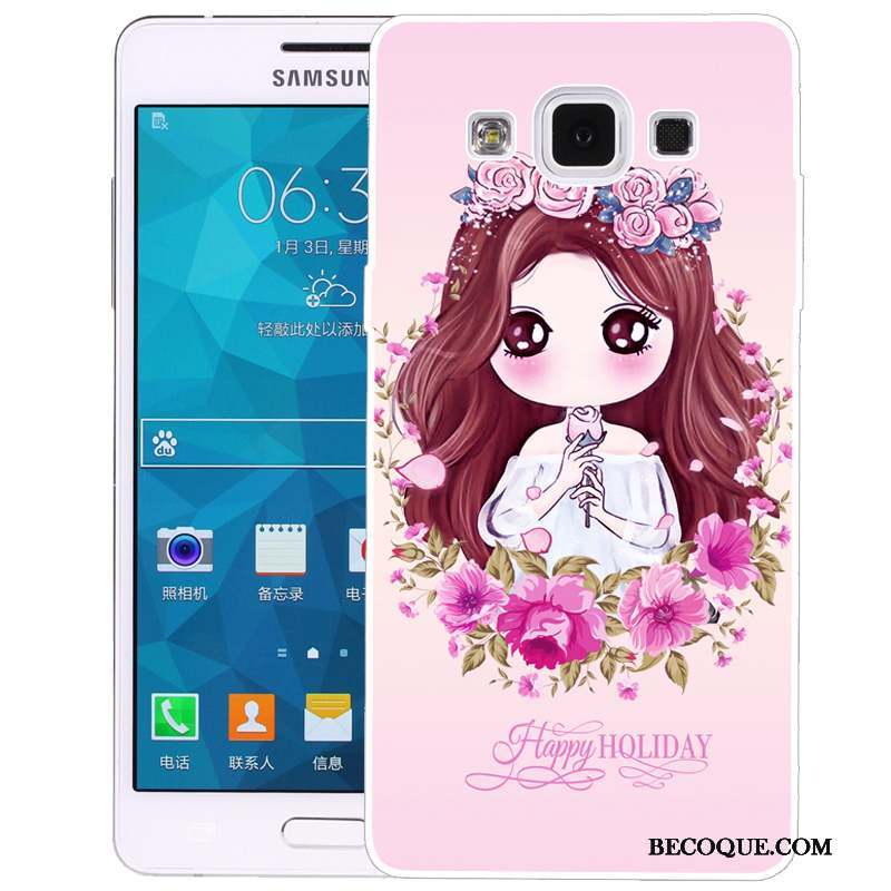 Samsung Galaxy A5 2015 Coque Fluide Doux Téléphone Portable Dessin Animé De Téléphone Rose