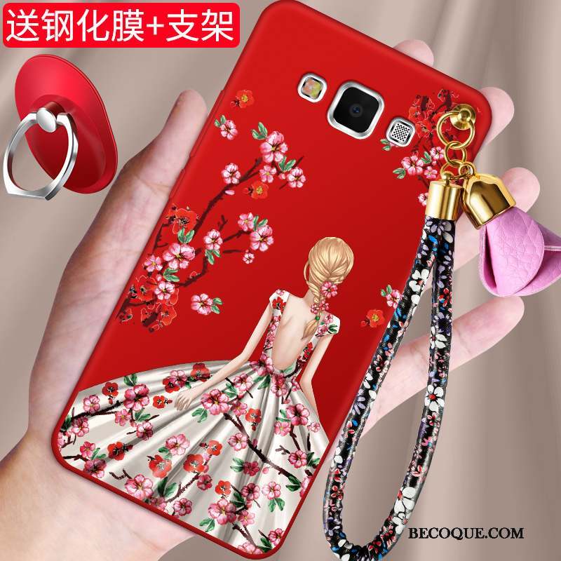 Samsung Galaxy A5 2015 Étui Protection Coque De Téléphone Fluide Doux Créatif Rouge