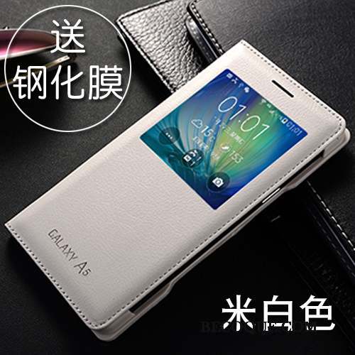 Samsung Galaxy A5 2015 Étui Téléphone Portable Blanc Coque De Téléphone Housse Étui En Cuir