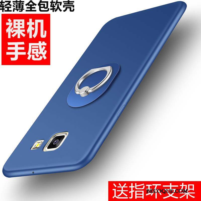 Samsung Galaxy A5 2016 Bleu Étui Fluide Doux Coque De Téléphone Délavé En Daim Protection