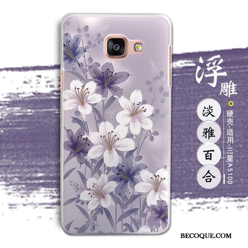 Samsung Galaxy A5 2016 Coque De Téléphone Téléphone Portable Protection Étui Violet Gaufrage