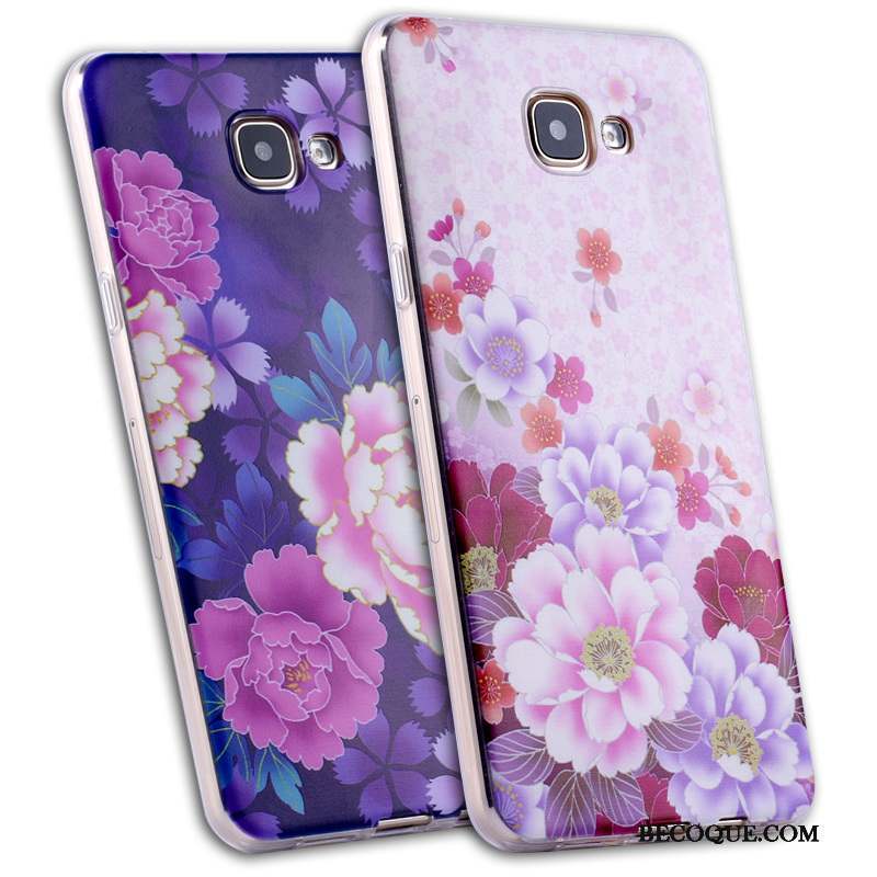 Samsung Galaxy A5 2016 Coque Protection Silicone Fluide Doux Tout Compris Violet Étui