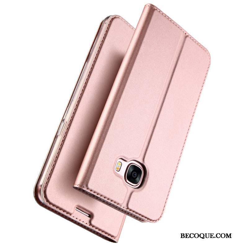 Samsung Galaxy A5 2017 Coque Étui Or Rose Étui En Cuir Protection Légères Housse