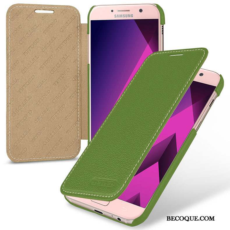 Samsung Galaxy A5 2017 Protection Étui Étui En Cuir Coque De Téléphone Vert