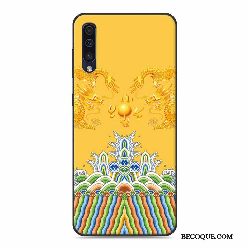 Samsung Galaxy A50 Ornements Suspendus Amoureux Jaune Étui Coque De Téléphone Fluide Doux