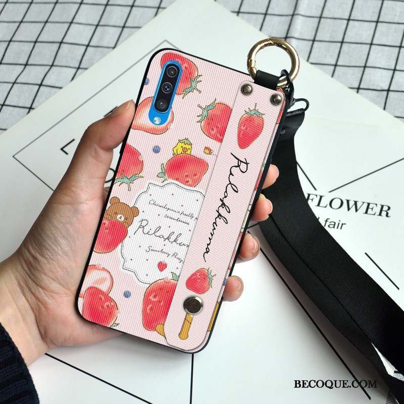 Samsung Galaxy A50s Silicone Rose Personnalité Ornements Suspendus Coque De Téléphone Dessin Animé