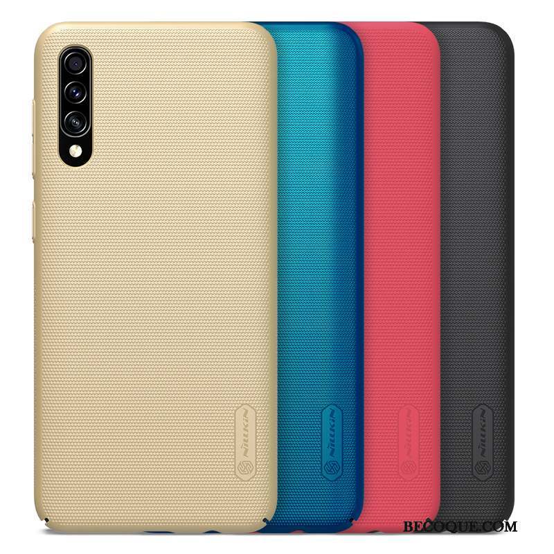 Samsung Galaxy A50s Étui Coque De Téléphone Délavé En Daim Protection Or
