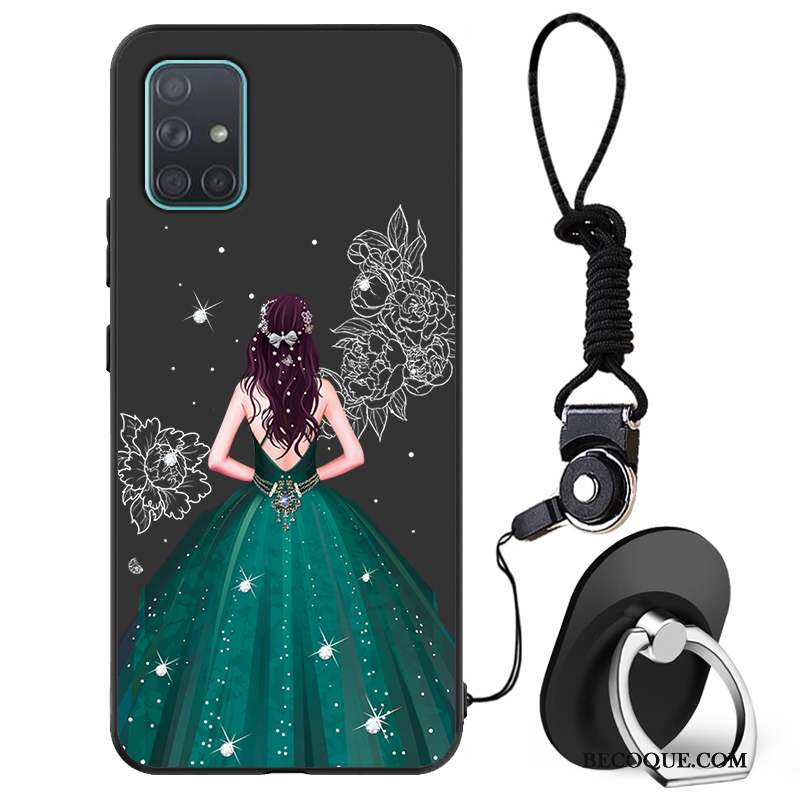 Samsung Galaxy A51 Coque Charmant Mode Protection Incassable Silicone Noir