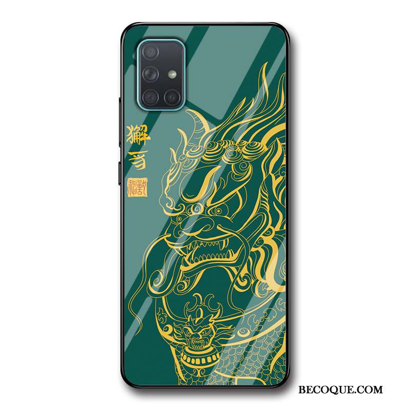 Samsung Galaxy A51 Coque De Téléphone Marque De Tendance Vert Tout Compris Silicone Fluide Doux