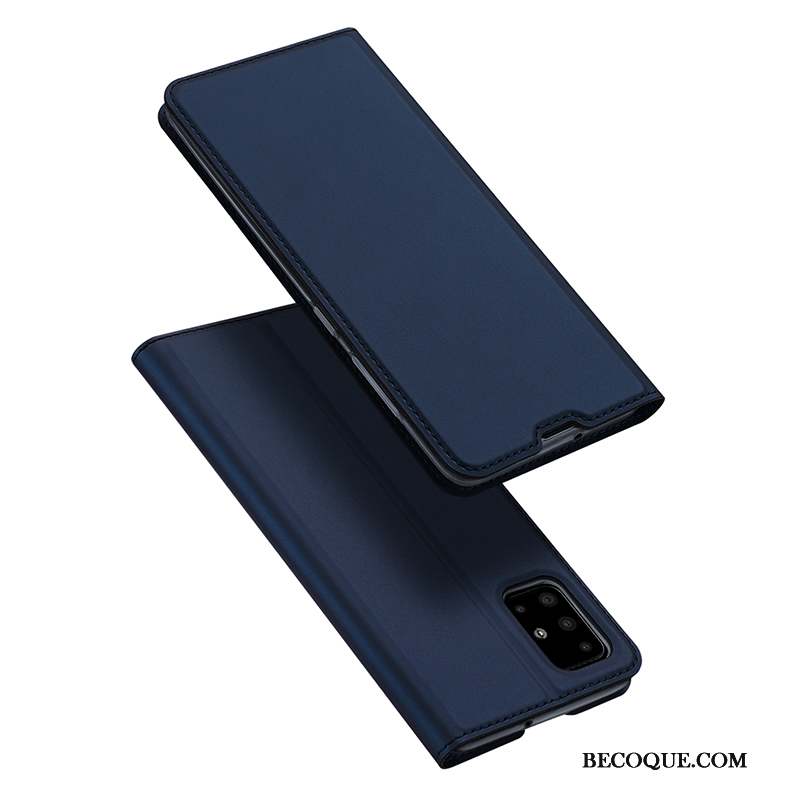 Samsung Galaxy A51 Coque Téléphone Portable Business Étui En Cuir Nouveau Housse Bleu