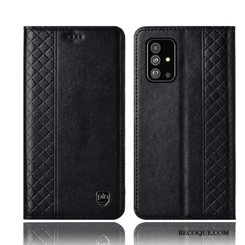 Samsung Galaxy A51 Étui En Cuir Noir Housse Tout Compris Coque De Téléphone