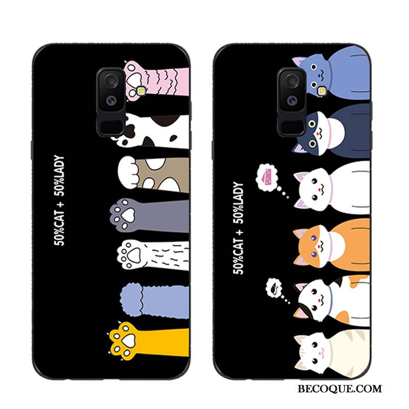 Samsung Galaxy A6+ Chat Protection Dessin Animé Coque De Téléphone Étui Silicone