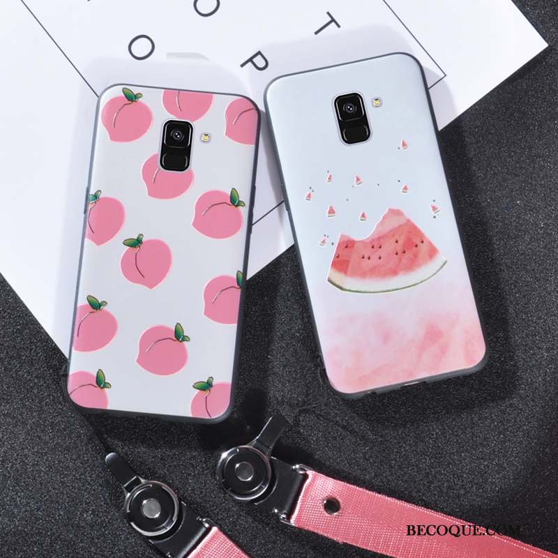 Samsung Galaxy A6 Coque Incassable Protection Étui Frais Rose Fruit