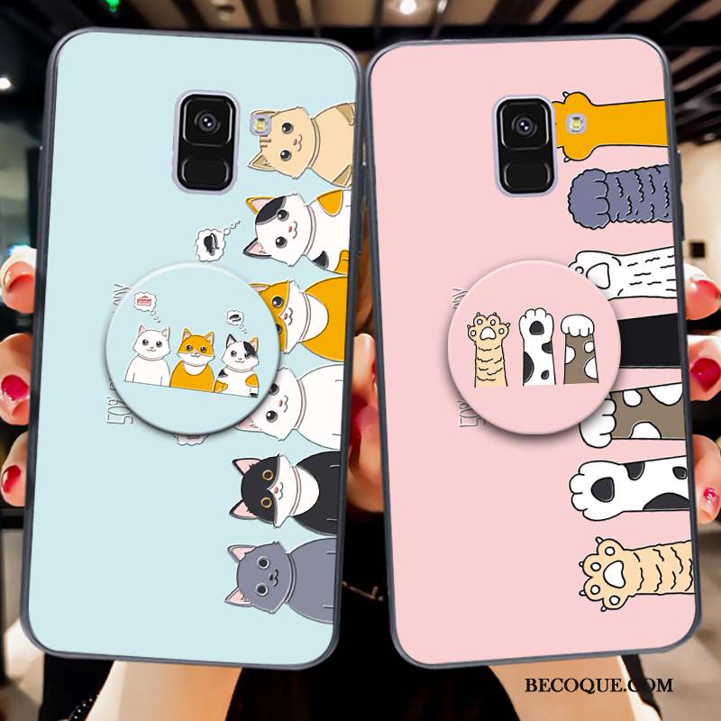 Samsung Galaxy A6 Coque Net Rouge Dessin Animé Bleu Étui Ballon Incassable