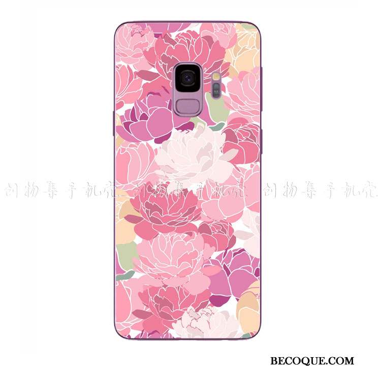 Samsung Galaxy A6 Coque Silicone Frais Pivoine Fluide Doux Art