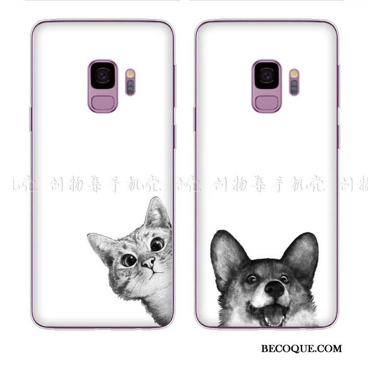 Samsung Galaxy A6 Fluide Doux Coque De Téléphone Charmant Chiens Chat Étui