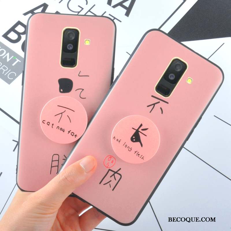 Samsung Galaxy A6+ Incassable Coque De Téléphone Rose Tendance Tout Compris Étui