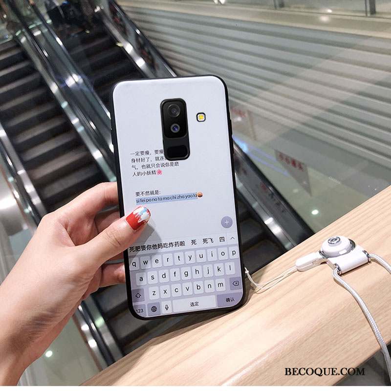 Samsung Galaxy A6+ Personnalité Silicone Blanc Coque De Téléphone Fluide Doux