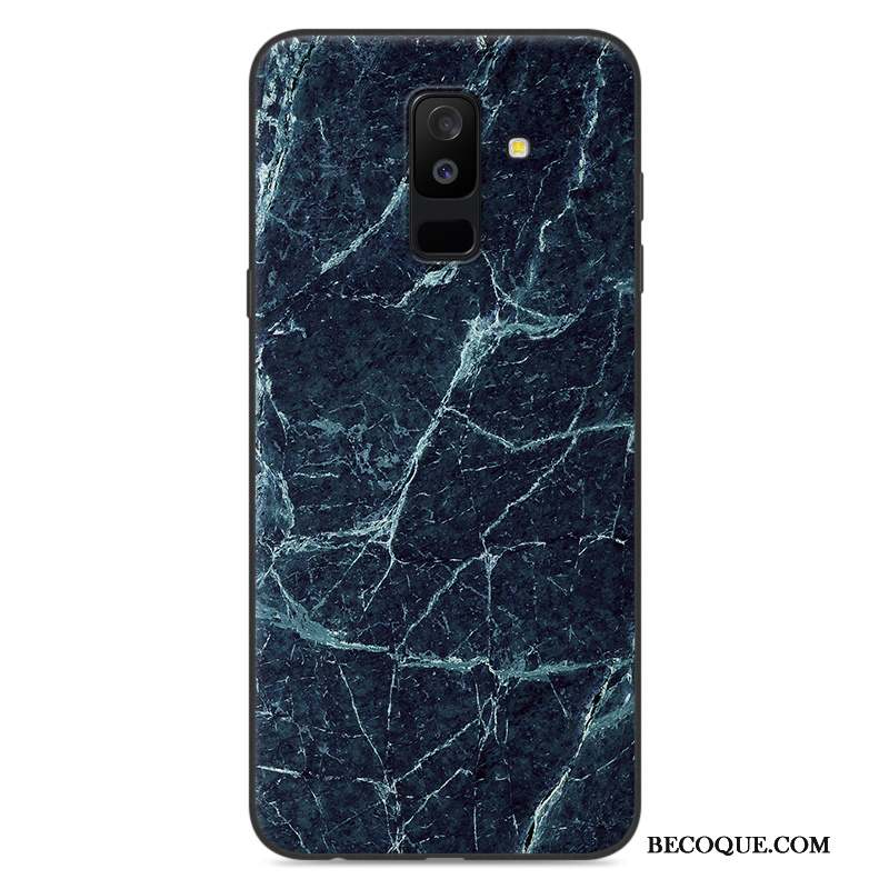 Samsung Galaxy A6+ Étui Incassable Coque De Téléphone Silicone Grain De Bois Fluide Doux