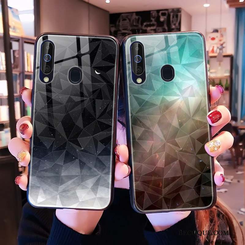 Samsung Galaxy A60 Losange Nouveau Fluide Doux Coque De Téléphone Modèle Fleurie Noir