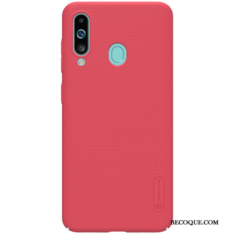 Samsung Galaxy A60 Étui Incassable Délavé En Daim Coque Protection Rouge