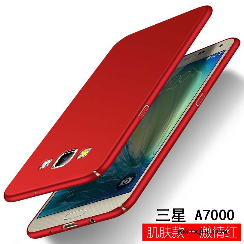 Samsung Galaxy A7 2015 Coque De Téléphone Difficile Étui Rouge Incassable Délavé En Daim