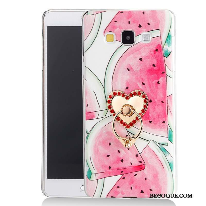 Samsung Galaxy A7 2015 Dessin Animé Support Coque Étui Rose Protection