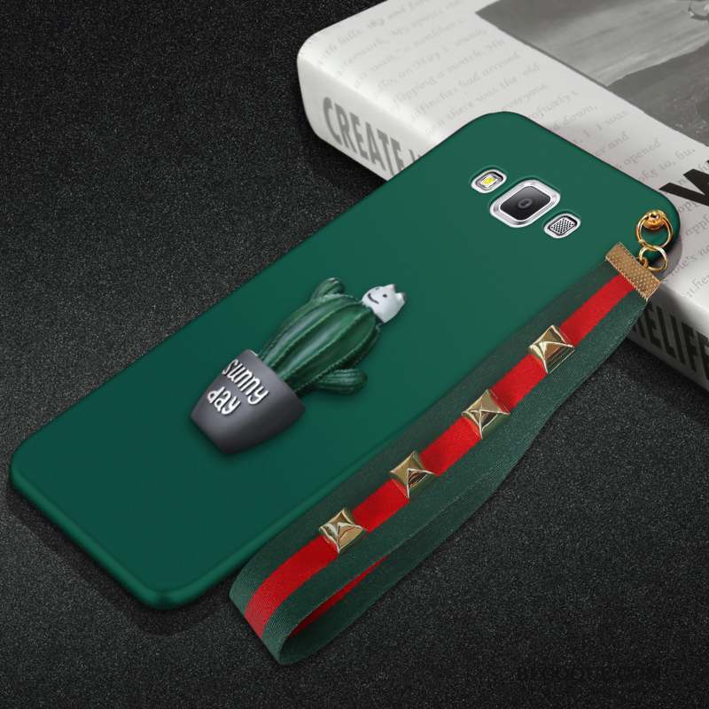 Samsung Galaxy A7 2015 Fluide Doux Silicone Délavé En Daim Coque De Téléphone Vert Protection